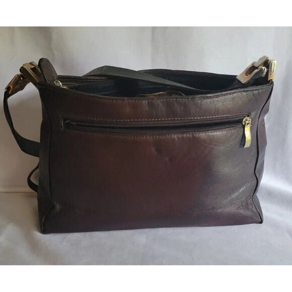 Max Chaoul Couture Purse Vintage Leather Brown Shoulder Handbag Velvet Lining - Picture 11 of 16